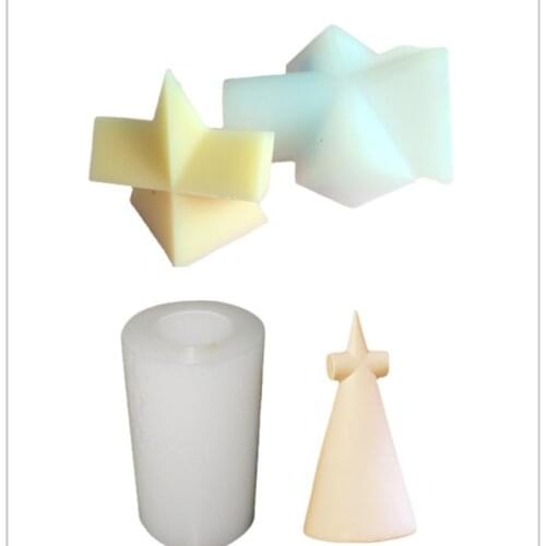 3d Geometric Artwork Creative Ornaments Diy Candle Silicone Molds Candle Making Kit Soap Form Cake Decorations Resin Mould