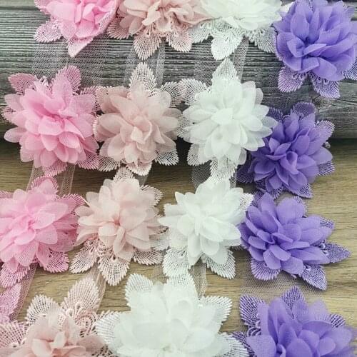 5 Flowers/roll) 10cm Width 4 Colors Lace Fabric Home Decoration Handmade Clothing Accessories Crafts Lace