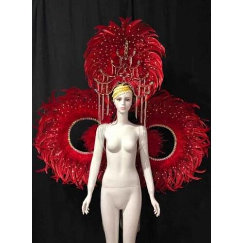 Latin dance Samba accessories Fashion exquisite headdress feathers Delicate dance shows accessories Samba clothing