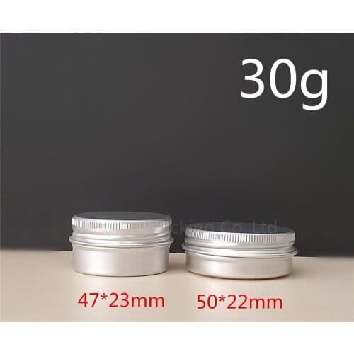 500pcs/lot 30g aluminum jar, 30 gram metal cream jar, 1 oz silver aluminum case, 30ml metal cosmetic container