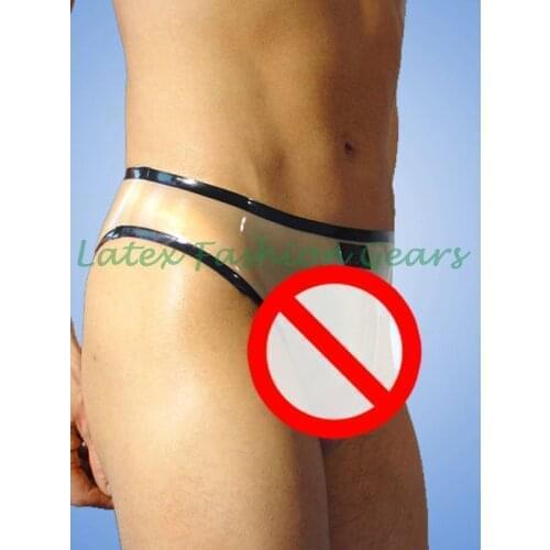 Free Shipping!!! Handmade transparent latex underwear rubber fetish clubwear panties / briefs