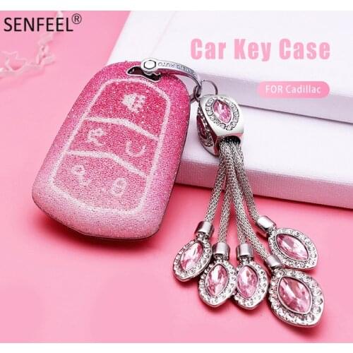 5 Buttons Car Key Case For Cadillac SRX 2015 2016 ATS CTS CT6 XT5 XTS Smart Remote Fob Cover Keychain Protector Bag Accessories