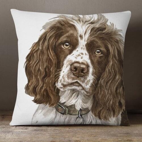 Dandie Dinmont Springer Spaniel Dog Schnauzer Pug Bichon Rough Collie Dog Posters Art Cushion Cover Pillow Case