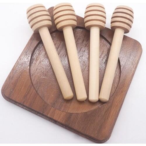 Wooden Tableware Kitchen Gadgets Honey Scoop With Long Handle Honey Stir Bar Honey Dipper Utensils For Dessert Tableware Kitchen