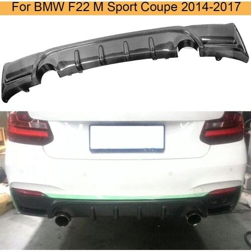 Carbon Fiber Rear Bumper Diffuser for BMW 2 Series F22 M Sport Coupe Convertible 14-17 Car Rear Diffuser Lip Spoiler Black FRP