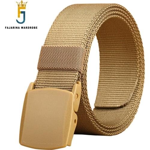 FAJARINA Unisex Automatic Nylon Belt Fashion Design Waist Canvas Belts Strap for Couple Accessories Women 3.8cm Wide CBFJ0043