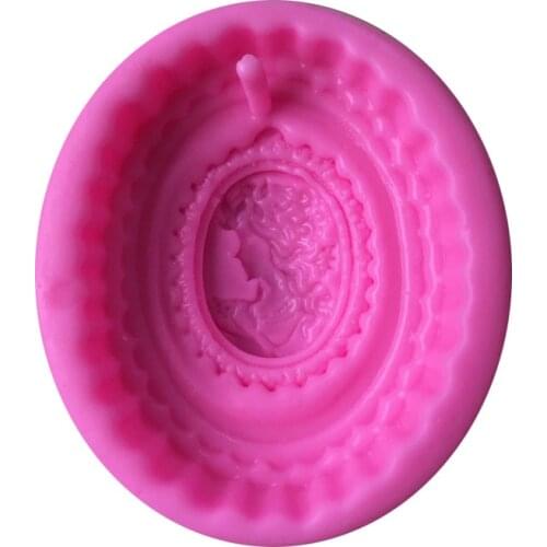 Liquid Silicone Aromatherapy Sheet Mold Beauty Head Oval Handmade Soap Plaster Mold 19-22