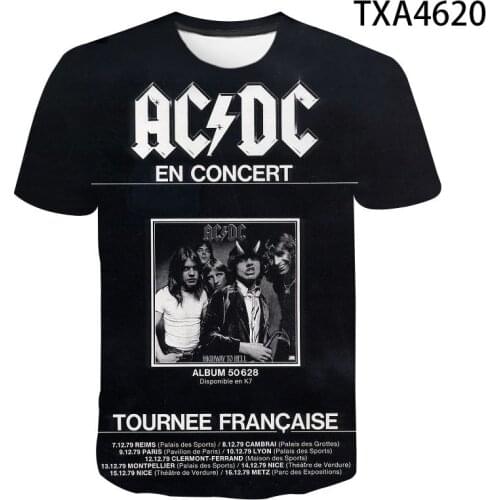 AC DC Summer 3D Printed T Shirts Casual Men Women Children Fashion Short Sleeve Boy Girl Kids Cool Streetwear Cotton Tops