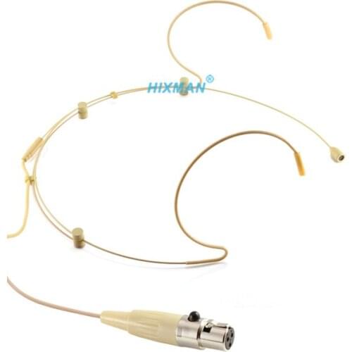 HIXMAN Beige HM3-VP Adjustable OmniDirectional Headset Headworn Microphone For Vocopro BP GTD Audio Wireless Transmitter TA3F