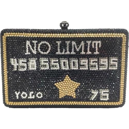 Copy pentagram Luxury Crystal Evening Bags Clutch Party Purse Bags Female Wedding Bridal Bags Black Handbags