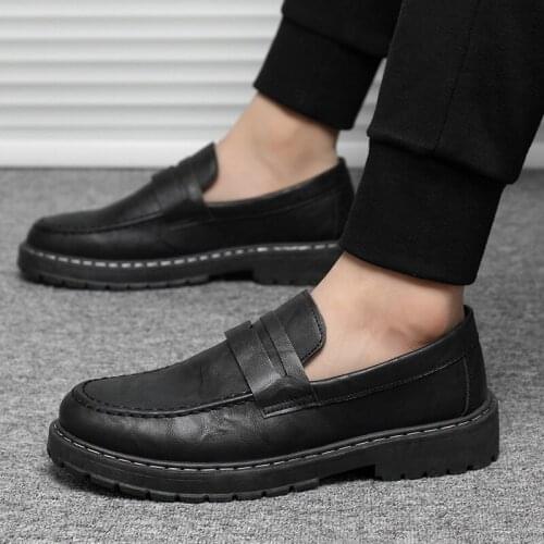 Leather Loafers Men Slip-ons Leather Shoes Casual Business Waterproof Working Shoes High Quality Footwears Male Formal Shoes New