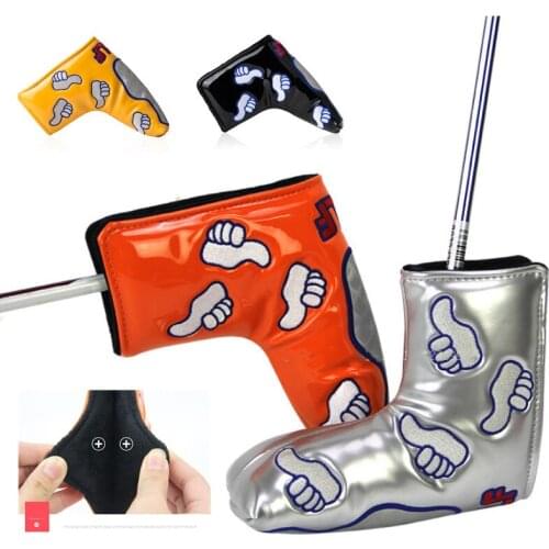 Thumb Printed PU Golf Putter Headcover For Blade Style Golf Clubs Head cover With Iron Golf Putter Magnetic Headcovers