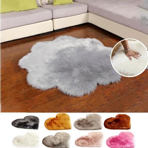 Antiskid Soft Faux Fur Wool Carpet Indoor Sheepskin Rug Modern Carpet Mat Blue White Pink Gray Living Room 30x30cm