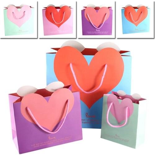 New Handmade Gift Bag Present Paper Bag with Craft Handmade Wedding Pack Box Favors Birthday Party Bags Candy Cake Packaging