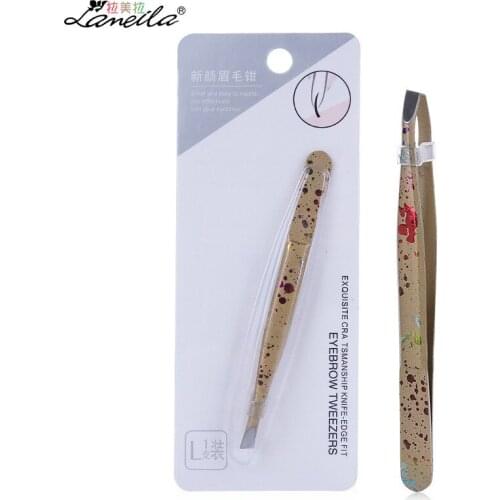 New Arrival Skew Notch Eyebrow Tweezers Bulk Wholesale Makeup Eyelash Extension Tools Hair Beauty Fine Clip Removel Puller Set