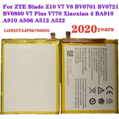 New Original 2730mAh Li3925T44P8h786035 Battery For ZTE Blade Z10 V7 V8 BV0701 BV0721 BV0800 V7 Plus V770 Xiaoxian 4 BA910 A910