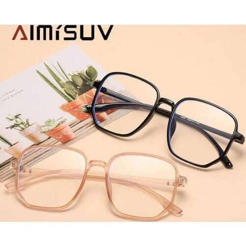 AIMISUV Oversize Square Blue Light Blocking Glasses Women Men Computer Gaming Eyewear Male Female Fashion Reading Frame UV400