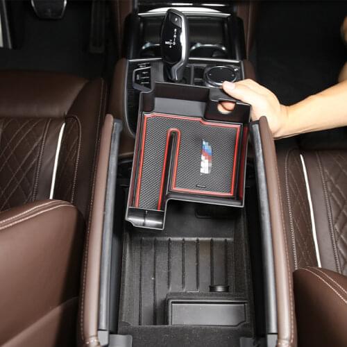 LHD For BMW 7 Series 730li 740li 2016-2020 Inner Armrest Storage Box Decoration Cover Trim Plastic Car Accessories