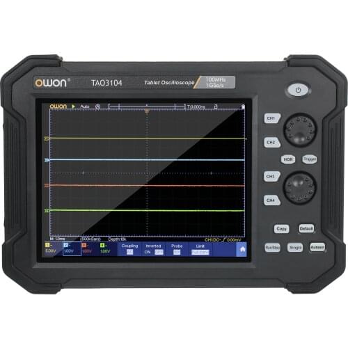 Portable Tablet Digital Oscilloscope TAO3104 8-In LCD Touch Screen USB Storage Oscilloscopes 8 bits 4 Channels 100Mhz Bandwidth