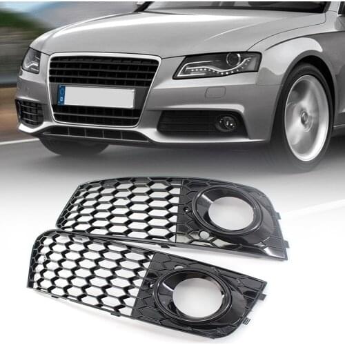 2x Morden Style Front Bumper Grill Car Styling Honeycomb Fog Light Grill Mesh for Audi A4 B8 2008-2012 8KD807682 8KD807681