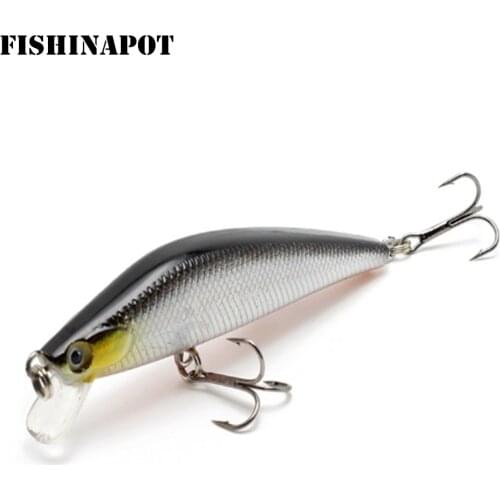 FISHIANPOT Minnow Fishing Lure 7.5cm 7g 3D Eyes Crankbait Wobblers Artificial Plastic Hard Bait Japan Fishing Tackle Swimbait