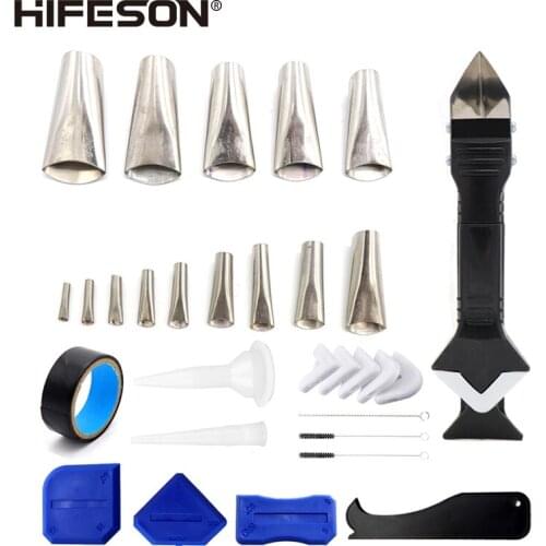 HIFESON High Quality 31PCS Metal Stainless Steel Glue Nozzle Spatula, Caulking Spatula Spatula, for Filling Door and Window