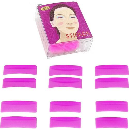 6pairs Pink Eyelash Perm Silicone Pad Recycling Lashes Rods Shield lifting 3D Eyelash Curler Makeup Accessories Applicator Tool