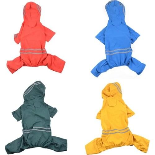 Reflective Dog Raincoat Large Dog Clothes Coat Windbreaker French Bulldog Hoodie For Dogs Jacket Chihuahua Raincoats