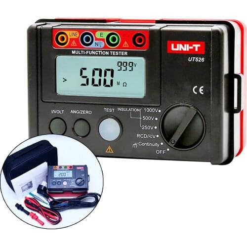 UNI-T UT526 digital electric meter insulation resistance tester ohm voltmeter / RCD test / low resistance continuity measurement