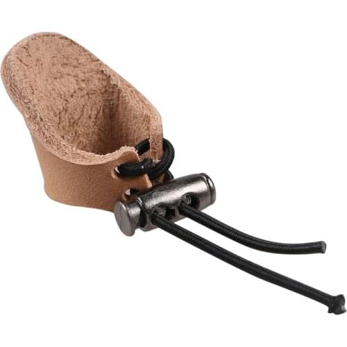 Thicken Cow Leather Thumb Finger Tip Protector Guard Ring Tab Leather Hunting Practice Archery Pull Bow Glove New
