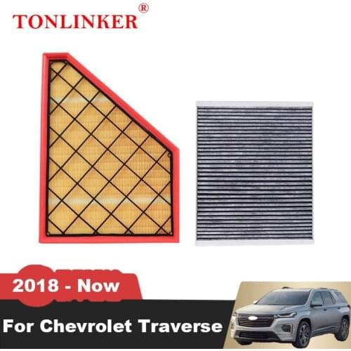 TONLINKER Air Filter Cabin Filter For Chevrolet Traverse 3.6AT LFY 2018 2019 2020 2021- Model OEM 23321606 13531636 13503675