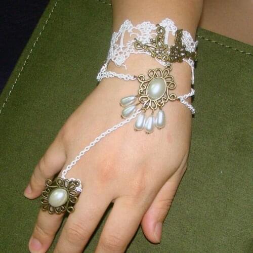 Gothic westen style bracelet for women wedding vintage lace bracelet, bangle and ring set fashion bridal set jewelry accessories