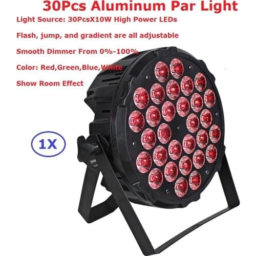 1Pcs Aluminum Alloy LED Par Light 30X10W RGBW Quad Color LED Par Cans With 4/8 DMX Channels Stage Dj Disco Party Events Lighting
