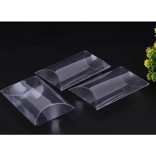 10pcs/lot Clear Pillow Shape PVC Box Jewelry Packaging Gift Display Box Transparent Candy Gift Package Display Box Party Supply