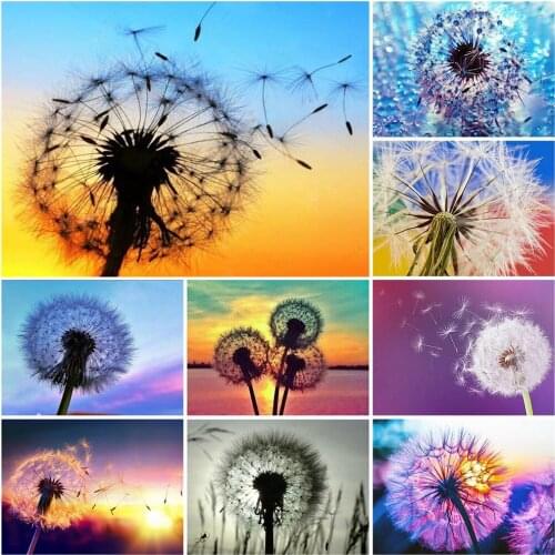 5D Full Drill Diamond Painting Dandelion DIY Mosaic Diamond Embroidery Flower Rhinestone Art Scenery Home Decor Gift