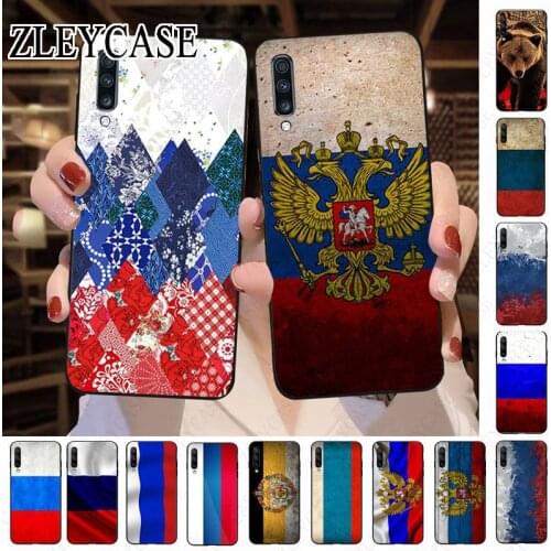 Russia flag bear Phone Case Shell For Samsung Galaxy A50 A10 A20 A20E A20S A30S A40 A51 A70 A30 A6 A7 A8 Mobile Cases