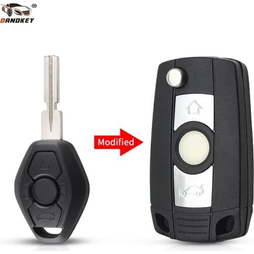 Dandkey Modified Folding Remote 3 Buttton Key Case Cover For BMW E31 E32 E34 E36 E38 E39 E46 Z3 Replacement Flip Car Key Shell
