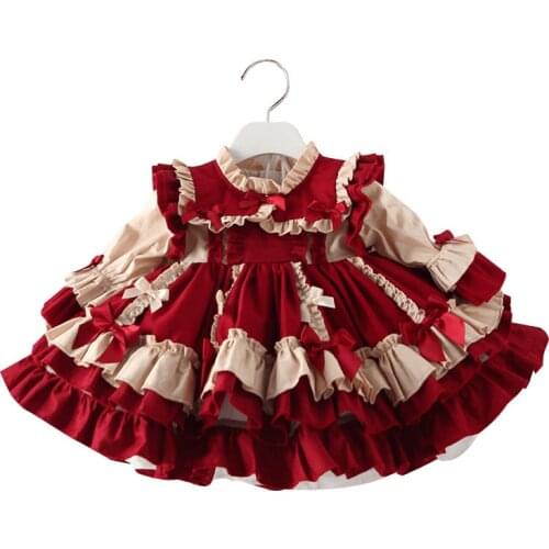 Children Gothic Lolita Dress Soft Sisiter Victorian Medieval Lace Girl Dress Girl Princess Dress Halloween Costume for Girls