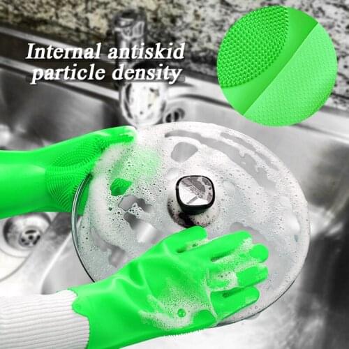Dishwashing Cleaning Gloves Magic Silicone Scrubber Gloves Car Pet Dish Washing Glove for Household Rubber Kitchen Cleaning Tool
