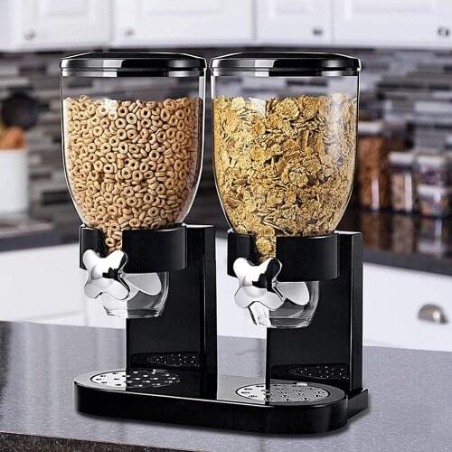 Dual Control Cereal Food Storage Dry Food Oatmeal Dispenser Snack Bottles 7L
