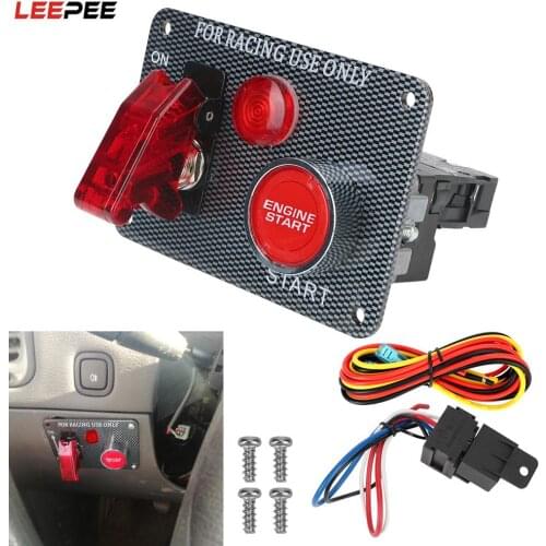 Start On/Off Push for Car Modification 2 Toggle Car Switch Panel Carbon Fiber Start Push Button Switch
