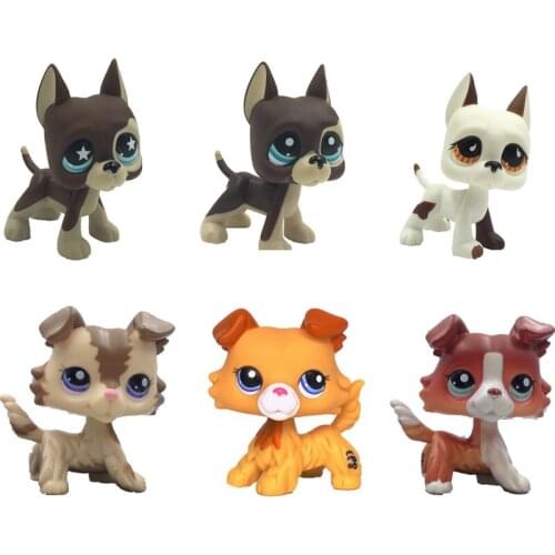 Lps Cat Pet Shop Toys Old Original Collie Dog & Great Dane Cute Animal Collections Free Shipping