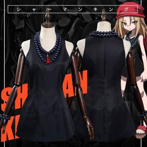 Anime Shaman King The Super Star Kyoyama Anna Cosplay Costume Adult Dress Head Scarf Props Suit Halloween Carnival Costumes