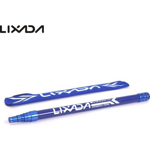 Lixada New 2.1M Telescopic Rod Carbon Fiber Fishing Brail Net Rod Handle Fishing Tackle Tools