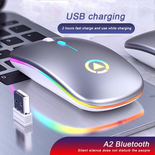Bluetooth-compatible LED Backlit Wireless Silent Mouse 2.4Ghz USB Mouse Ergonomic Optical Gaming Mouse Desktop PC Laptop Mouse