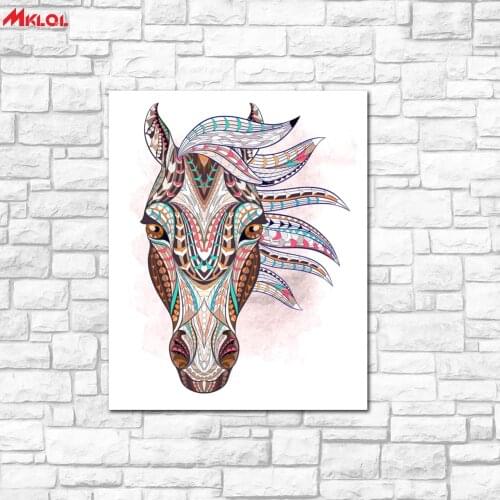 Wall Art horse Portrait Canvas Painting For Living Room Home Decoration Oil Painting On Canvas Wall Painting no fram color
