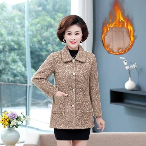 Imitation Mink Velvet Cashmere Coat 2021 Autumn Winter Womens Clothing Thicken Cardigan Middle-aged Mother Jacket Women X538