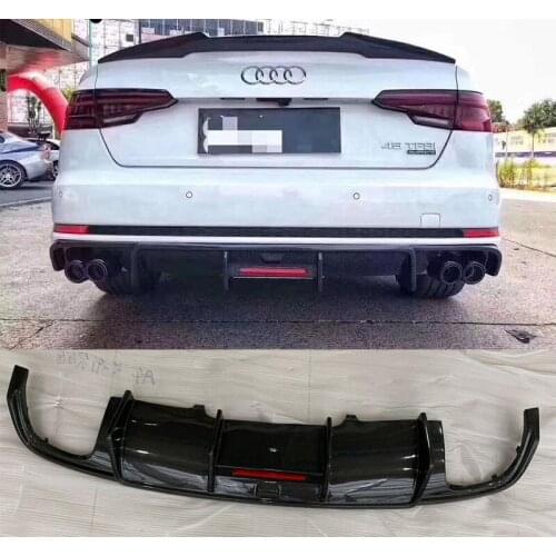 High quality Carbon Fiber Car Rear Trunk Lip Bumper Diffuser Protector Cover Fits For Audi A4 B9 Sedan 2016 2017 2018 2019