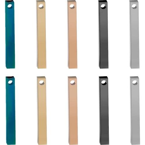 5*40mm Polishing Glossy 5 Color Cuboid Stainless Steel Rod Pendant Accessories DIY Handmade Earring Pendant Accessories