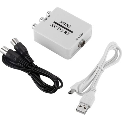 Durable Portable AV To RF Mini HD Video Converter Multi-functional Classic Texture Adapter Box RF Amplifier TV Switcher